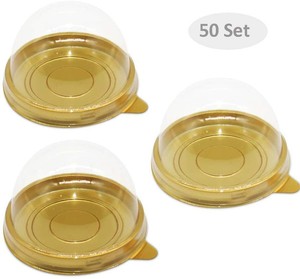 dome muffin pod cupcake boxes clear plastic single mini gold