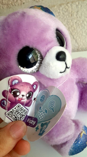 Coco Surprise Fizzy the Bear Purple Plush Stuffed Animal Toy by ZURU - Picture 4 of 8