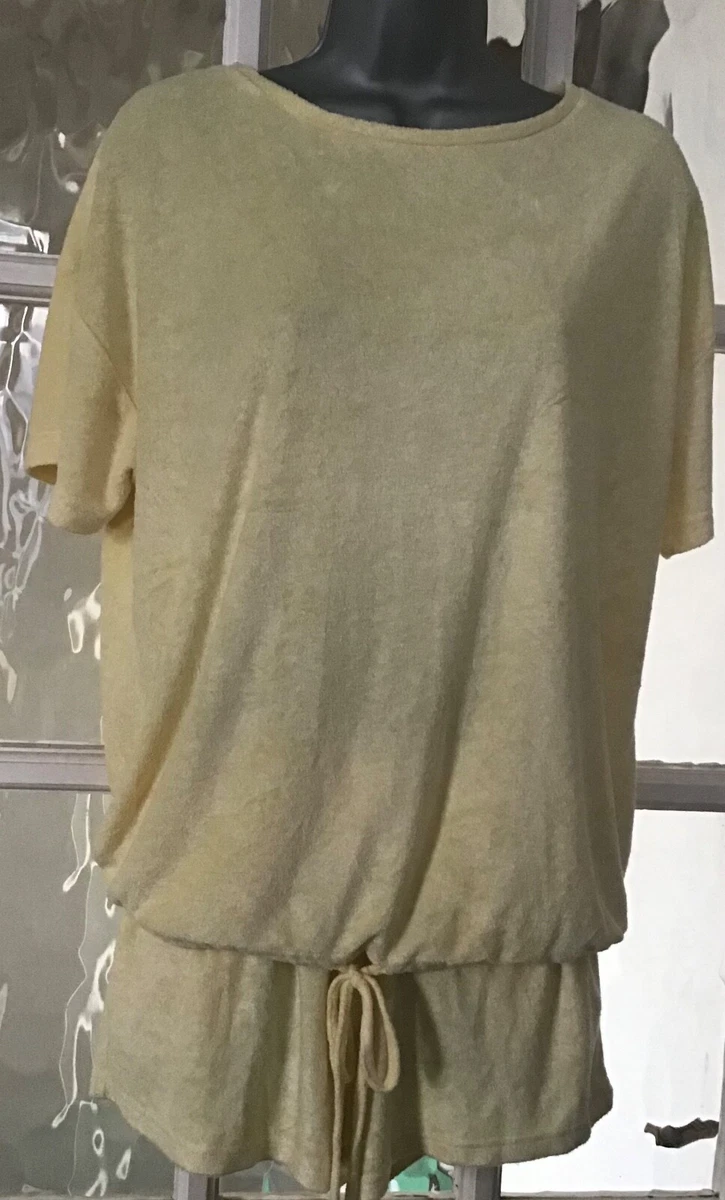 F F LADIES MADE TO DREAM LOUNGEWEAR YELLOW 2 PART SET SIZE 8 10