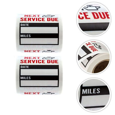 Oil Change Stickers 250 Pcs Per Roll-Service Reminder Stickers-2 Inches X 2 Inches Premium Clear Stock-Windshield-Checkered Flag- Peel & Write And Stick With No Residue Car Sticker - Foto 6