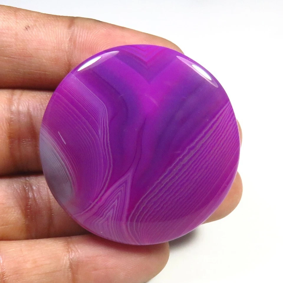 Natural Onyx Geode Agate Gemstone 37mm New Purple Onyx Geode Round Cabs OND-1306 - Image 2 of 4