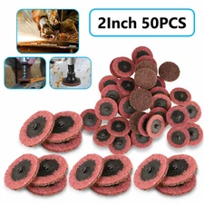 50x 2" Surface Sanding Disc Medium Grit Die Grinder Roll Lock Disc Abrasive Pads