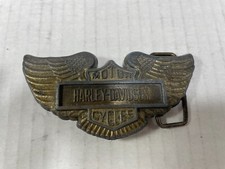 Vintage Harley Davidson Motor Cycles Belt Buckle Shield Wing Biker Solid Metal