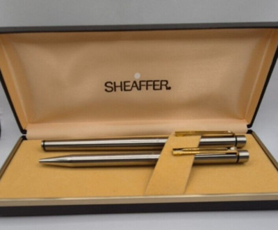 Sheaffer Targa Slim Schreibset Füllfederhalter 585 Gold Feder Kugelschreiber
