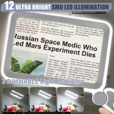 Magnifying Glass with Light, Rechargeable 5X Large Page Magnifier for Reading...