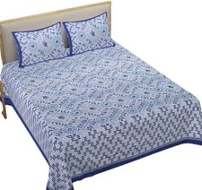 Tribal Art Print Bedsheet Soft Cotton Flat Sheet With 2 Pillow Cover Queen Size