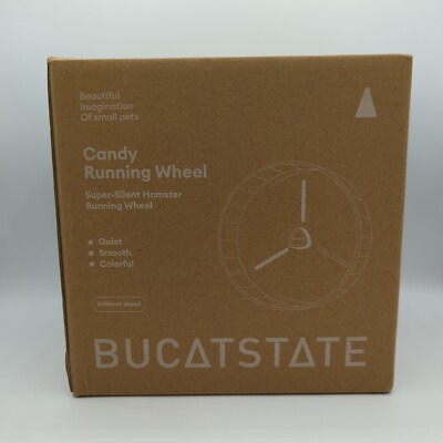 BUCATSTATE Candy Super-Silent Hamster Running Wheel 8.5 inch White without Stand