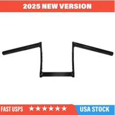 1" Z Bar Drag Handlebars w/ Clamps Risers for Honda Yamaha Harley Suzuki