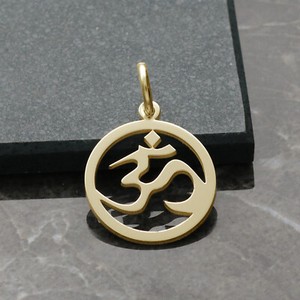 Authentic Gold Plated On Sterling Silver Om Ohm Aum Calm Pendant & Optional Chain