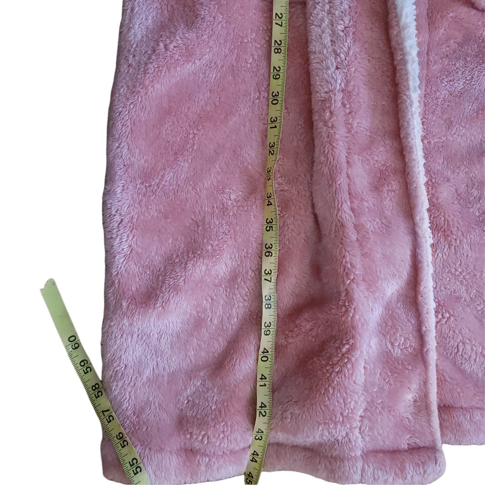 Nordstrom Womens Bliss Plush Bath Robe Pink Size S Belt Tie Pockets