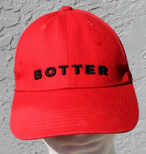 BOTTER Classic Red Baseball Cap Hat Black Logo 6 Panel Adjustable Back Cotton
