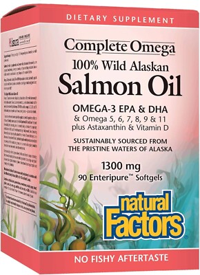 Natural Factors Complete Omega Wild Alaskan Salmon Oil - 1300mg 90ct