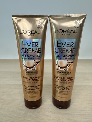 L'Oreal Ever Creme Deep Nourishing Shampoo & Conditioner - 8.5 oz w/ Apricot Oil