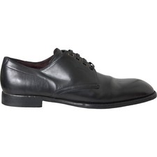 DOLCE & GABBANA Shoes Black Leather Derby Formal Dress Men EU43 / US10 900usd