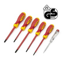 VDE Schraubendreher Set 6 tlg. Kreuzschlitz, Schlitz, Spannungspr&uuml;fer bis 1000 V