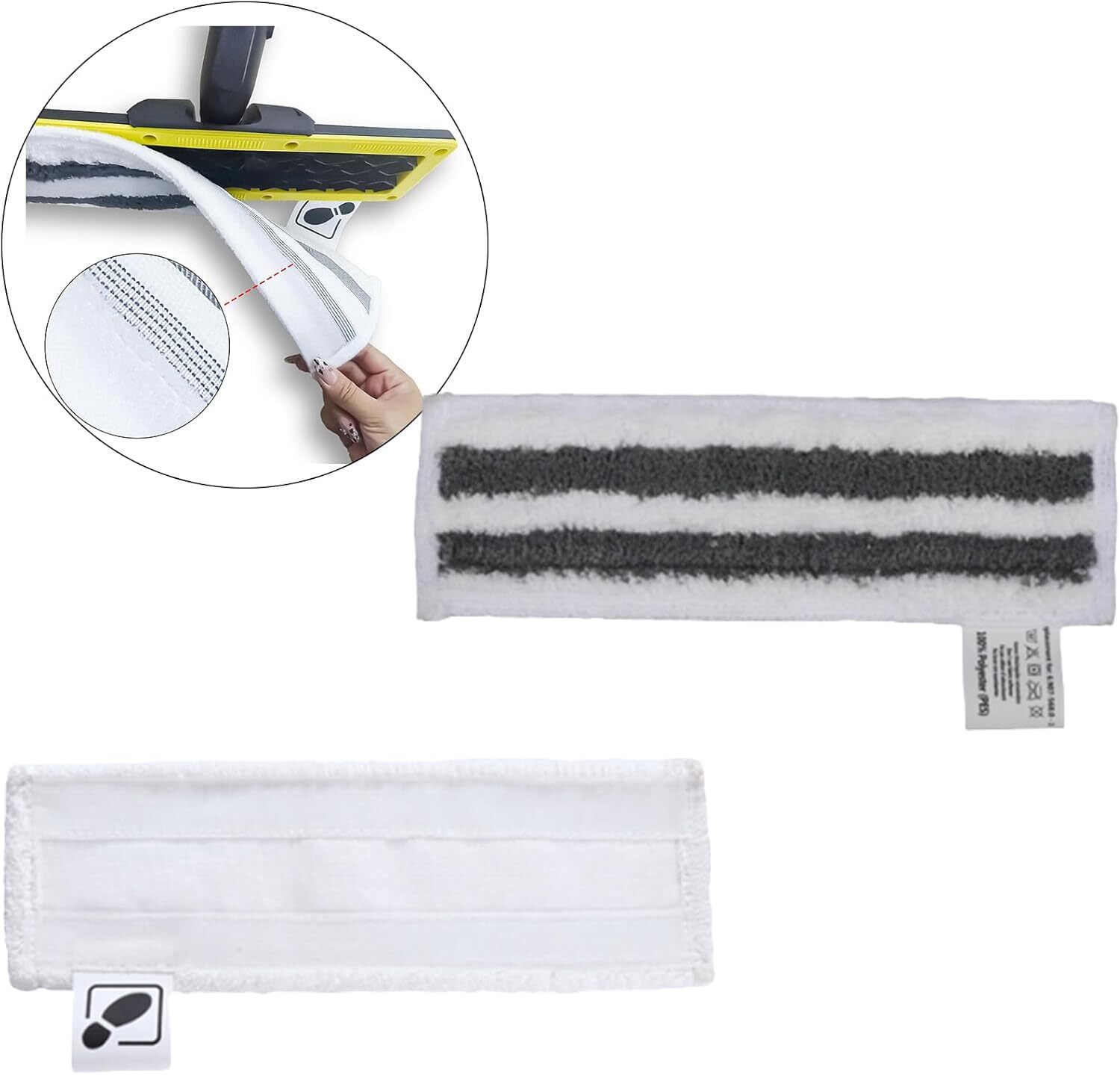 3 Pack Floor Nozzle Microfibre Cloth for Kärcher SC2 SC3 SC4 SC5 Steam Cleaner