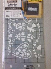 Fiskars Embossing Mini 4 x 6 ShapeBoss Stencil Set With Love 5639 NEW