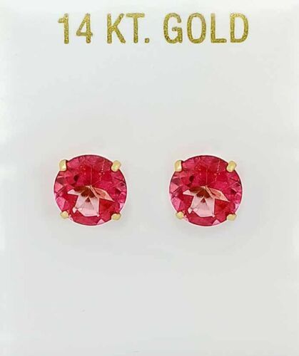 GENUINE 8.62 Cts PINK SAPPHIRE STUD EARRINGS 14K YELLOW GOLD - Free Appraisal
