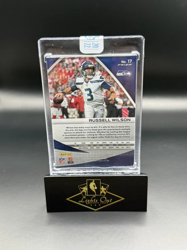 2022-23 Panini Honors Recollection Russell Wilson 19 Spectra #17 automático #1/2 SSP Foto 2 de 2