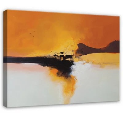 Leinwand Abstrakt Orange Schwarz Weiß Wandbilder Groß Leinwandbild Wanddeko 99 - Bild 1 von 4