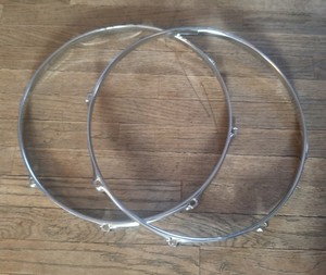 SNARE DRUM HOOPS 14 INCH 8 LUG HOLE BATTER & RESONANT SNARE 1.6 TRIPLE FLANGE