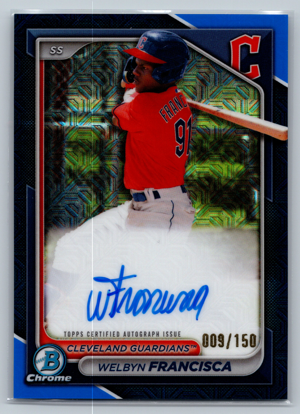 2024 Bowman Chrome WELBYN FRANCISCA Blue Mojo Refractor Auto #BMA-WF