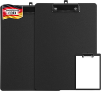 A4 Klemmbrett Schreibunterlage Mit Metallclip, Tragbar, 2Er Paket, Schwarz