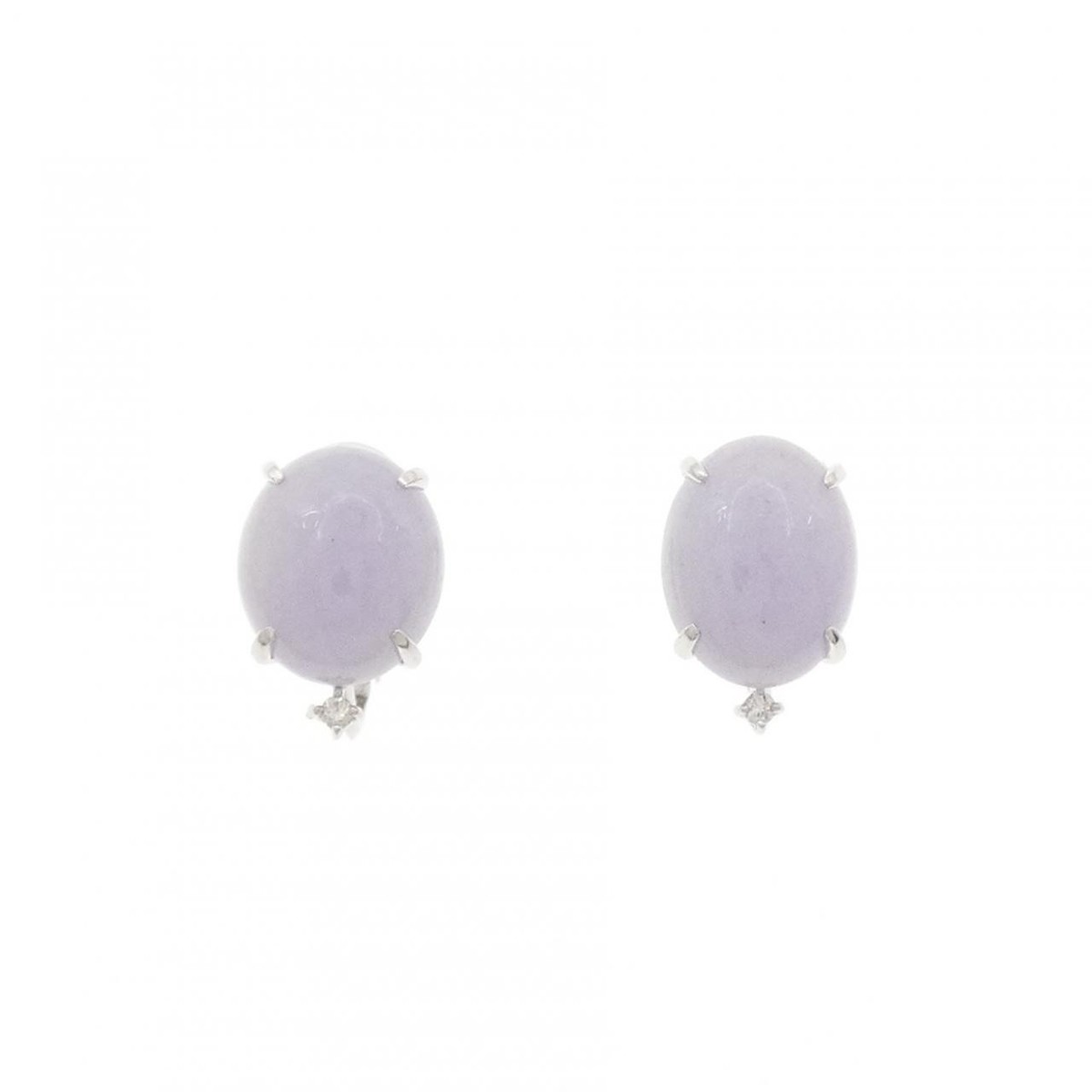 Authentic K18WG Lavender Jade Earrings 6.00CT #230-000-340-0912 | eBay