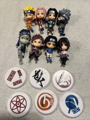 Naruto Chibi Mini Figures Lot 8 Anime Characters w/ Display Bases Sasuke Itachi