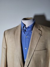 NEW Ralph Lauren Chaps Wheat Brown Tan check 4-SEASON Coat Blazer Jacket 44L