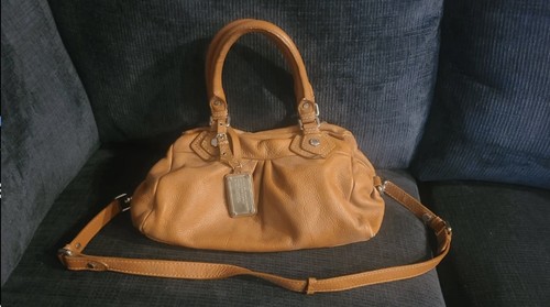 Marc Jacobs Classic Q Baby Groovy Brown Leather 2Way Shoulder Bag with Strap Y2K