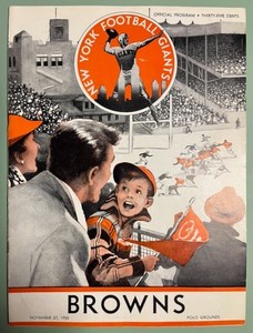 NEW YORK GIANTS vs CLEVELAND BROWNS Nov. 1955 Official Program @ Polo Grounds