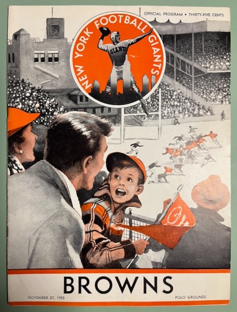 NEW YORK GIANTS vs CLEVELAND BROWNS Nov. 1955 Official Program @ Polo Grounds
