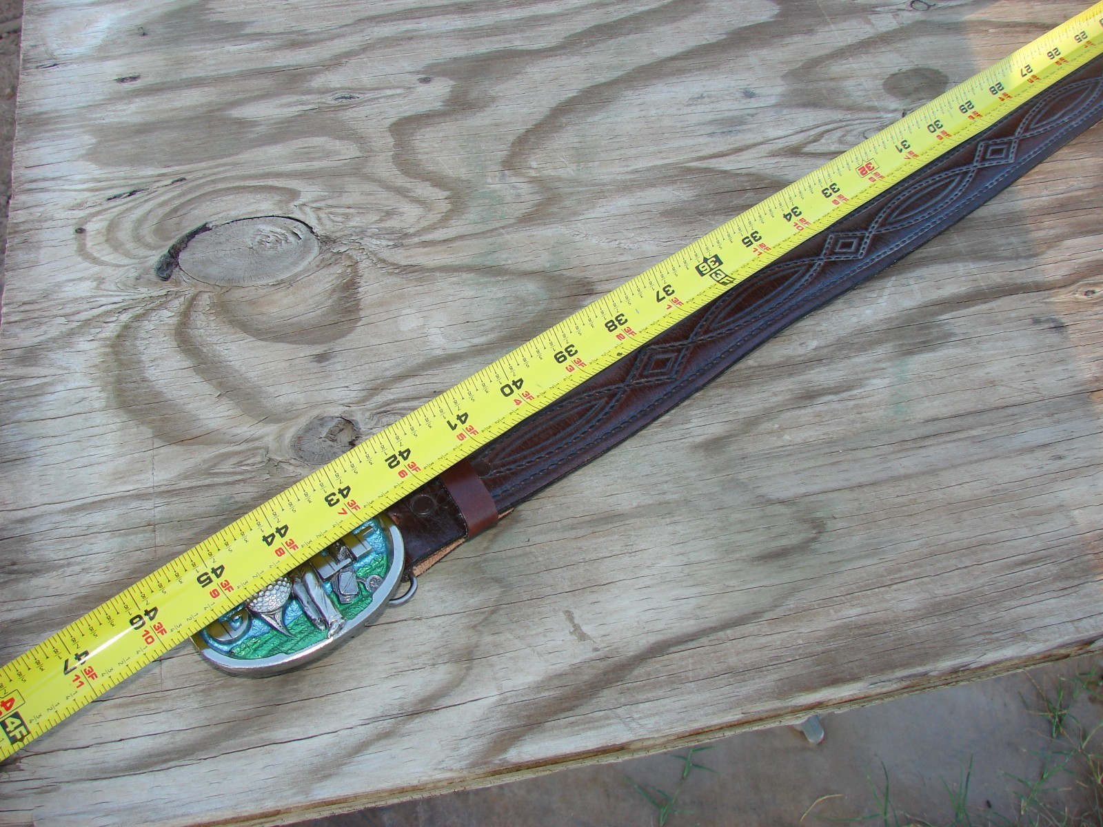 New Vtg 80s Golf Belt Buckle The Great American Buckle Co USA Ser. #1066 + BELT