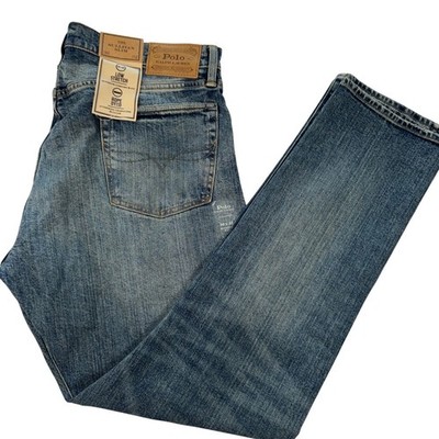 Polo Ralph Lauren Sullivan Slim Men 36x32 Blue Low Stretch Rope Dyed $138 Jeans