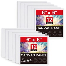 Small Canvases for Painting 6x6 inch, 12 Pack Canvas Boards Cotton Painting C...