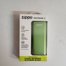 Zippo HeatBank 3 Rechargeable Hand Warmer  USB Power Bank 2600mAh Green NIB