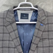 TAILORBYRD Blazer Men's size 44L Sport Coat Casual Jacket stretch plaid Suit