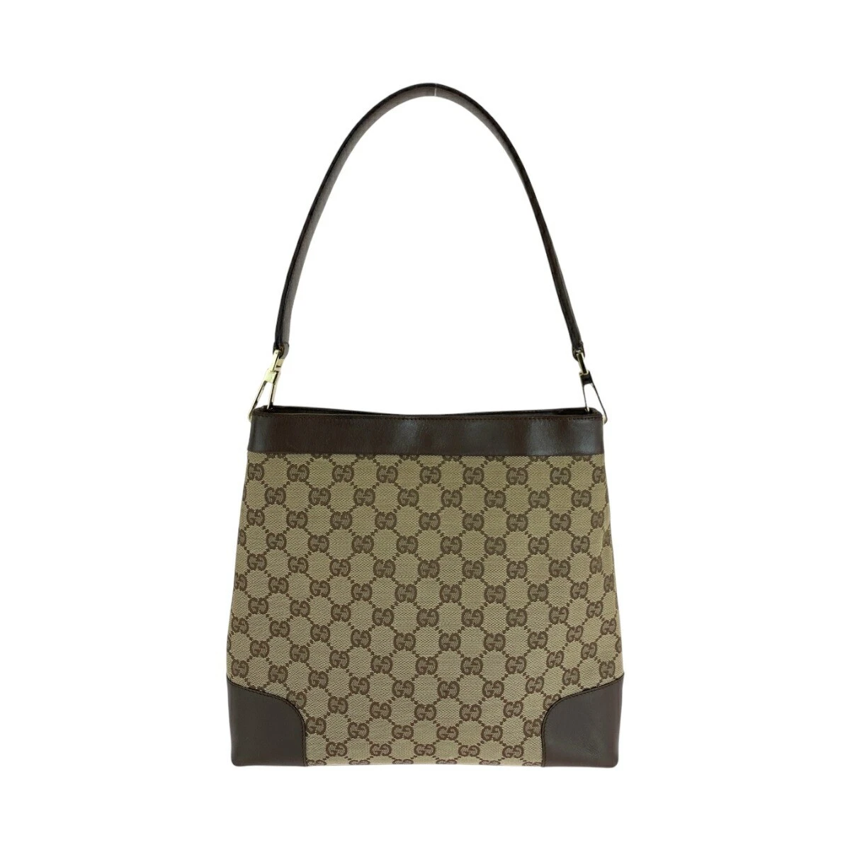 GUCCI sac à bandoulière marron beige métal doré garnitures GG toile 001 4231 Shou