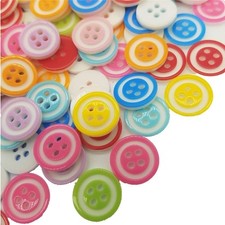 200 Assorted Buttons - 1/2 Inch, 4 Hole Resin Craft Buttons for Arts  Crafts...