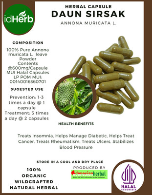 [idHerb] 100-800 Kapseln Graviola Soursop Annona Muricata L Bio WildCrafted