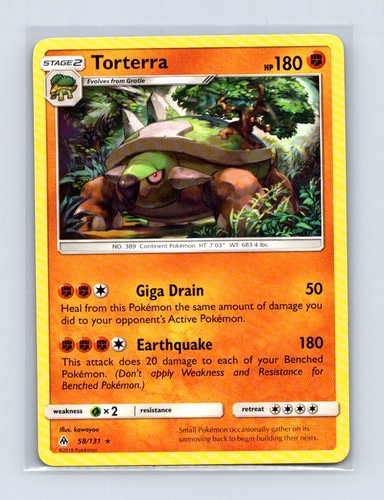 Torterra 58/131 Rare Forbidden Light Pokemon Lightly Played