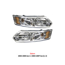Headlight Assembly Set 2003-2007 Saturn Ion Sedan Left Right Pair W Bulbs Headlight Assembly Set 2003-2007 Saturn Ion Sedan Left Right Pair W Bulbs