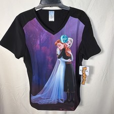 Tooniforms by Cherokee Disney Frozen Scrub Top Anna Elsa Size M NWT