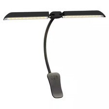1.18 In. White Dimmable LED Music Stand Lamp with USB Port and Adjustable Lamp H