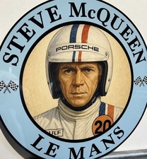 Vintage Style Iconic Le Mans Racing Steve McQueen Heavy Steel Quality Sign