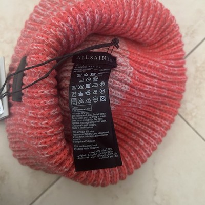 AllSaints Ombre Beanie Pink Hat Multi Logo Unisex All Saints  display picture 1