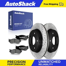 Front Drilled Slotted Brake Rotors Premium Ceramic Pads for Dodge Ram 1500