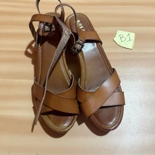 Mia Womens Heels 8.5M Brown Susan Open Toe Block Heel Short Length