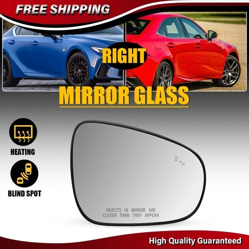 Mirror Glass Right Side w/Blind Spot and Heated For Lexus RC300 RC350 2015-2019